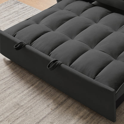 55.2 Velvet 2-in-1 Convertible Sofa Bed with Adjustable Backrest