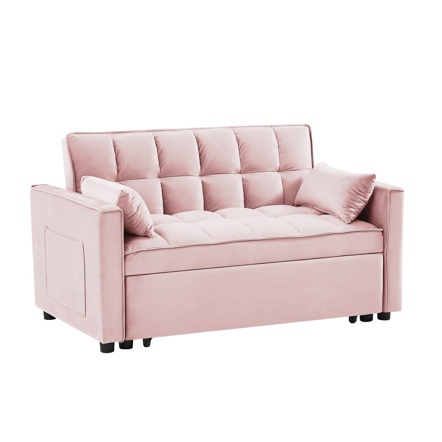 55.2 Velvet 2-in-1 Convertible Sofa Bed with Adjustable Backrest