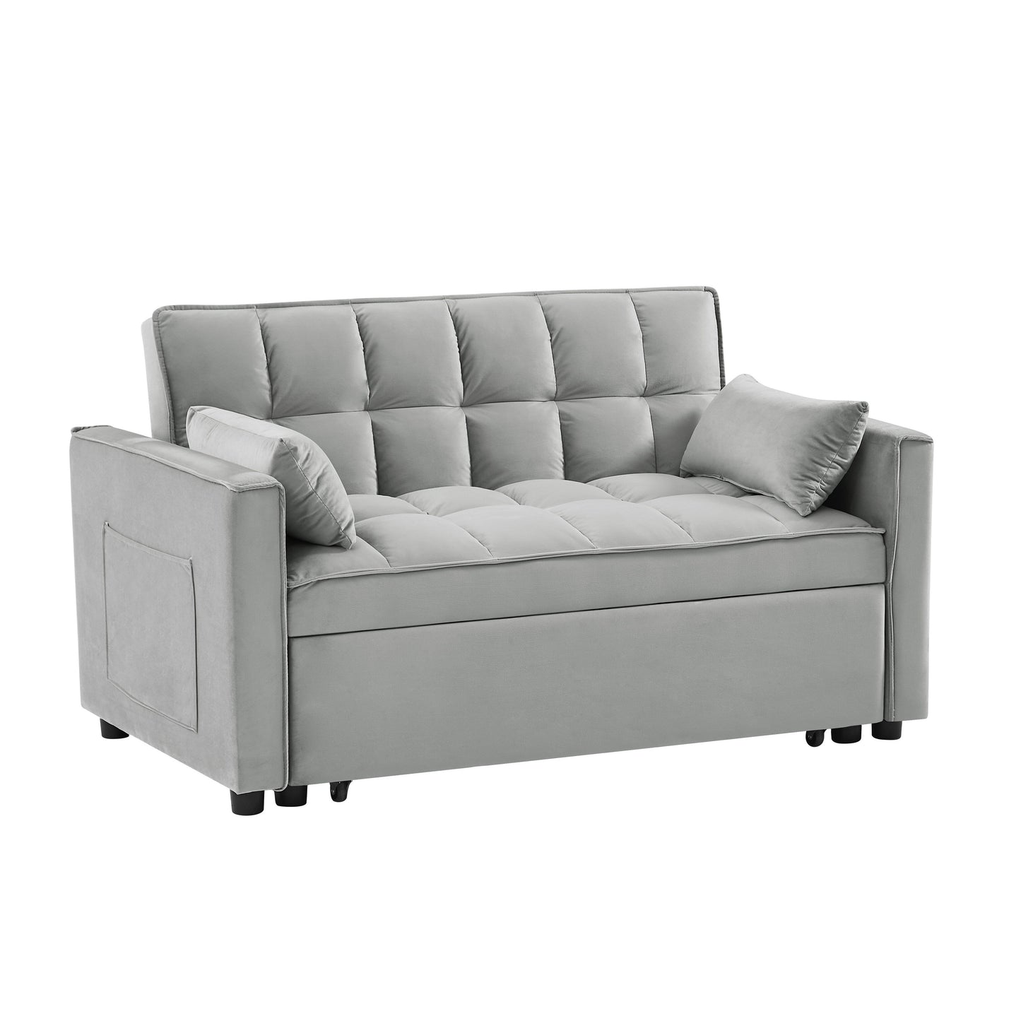 55.2 Velvet 2-in-1 Convertible Sofa Bed with Adjustable Backrest
