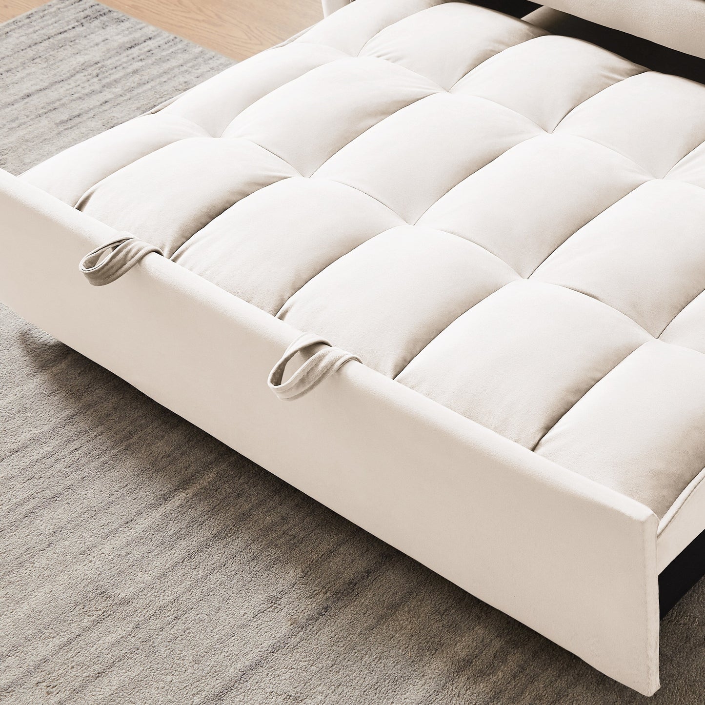 55.2 Velvet 2-in-1 Convertible Sofa Bed with Adjustable Backrest