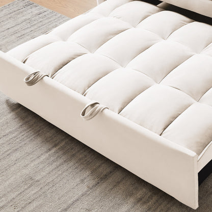 55.2 Velvet 2-in-1 Convertible Sofa Bed with Adjustable Backrest