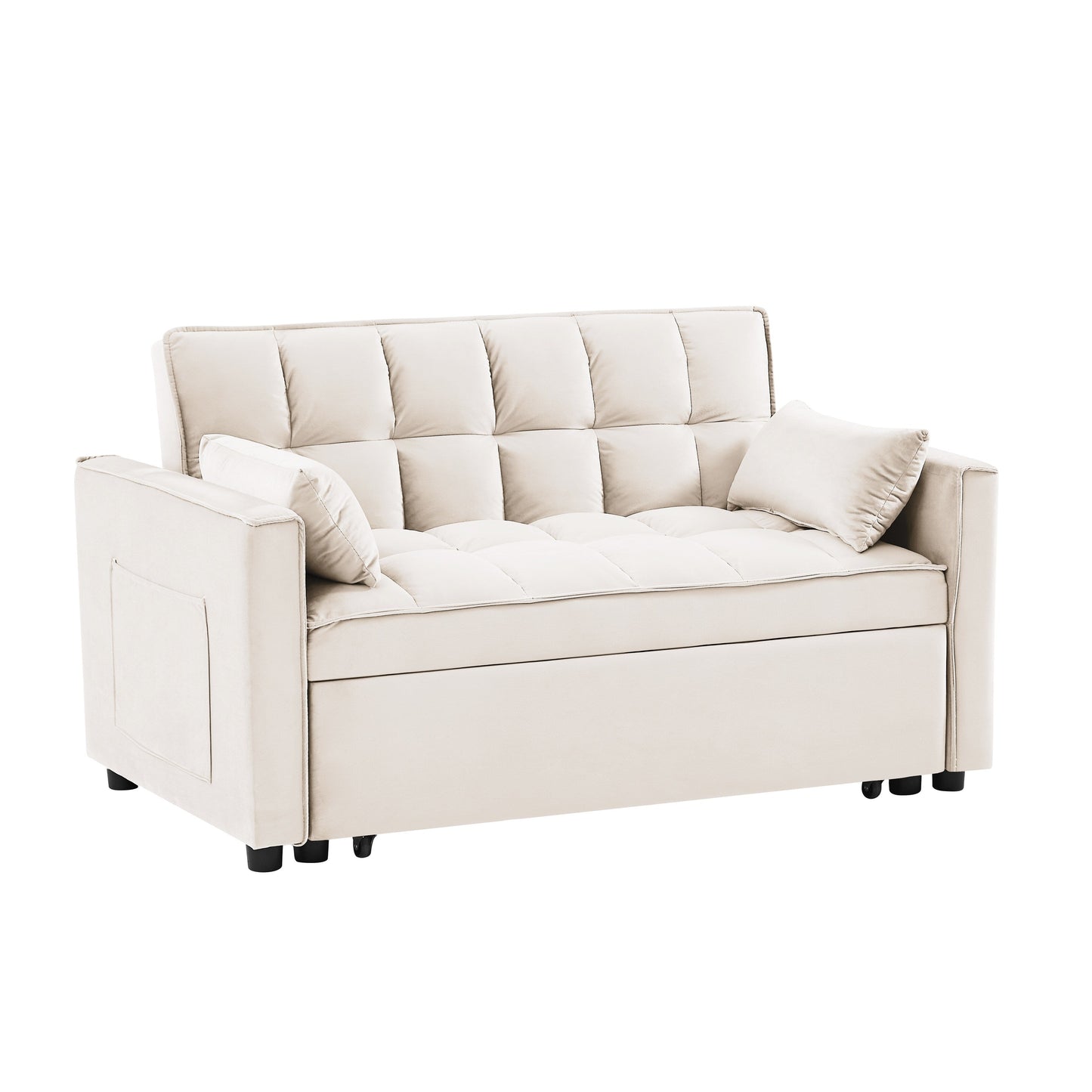 55.2 Velvet 2-in-1 Convertible Sofa Bed with Adjustable Backrest