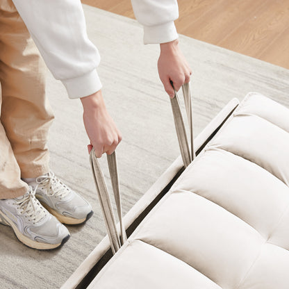 55.2 Velvet 2-in-1 Convertible Sofa Bed with Adjustable Backrest