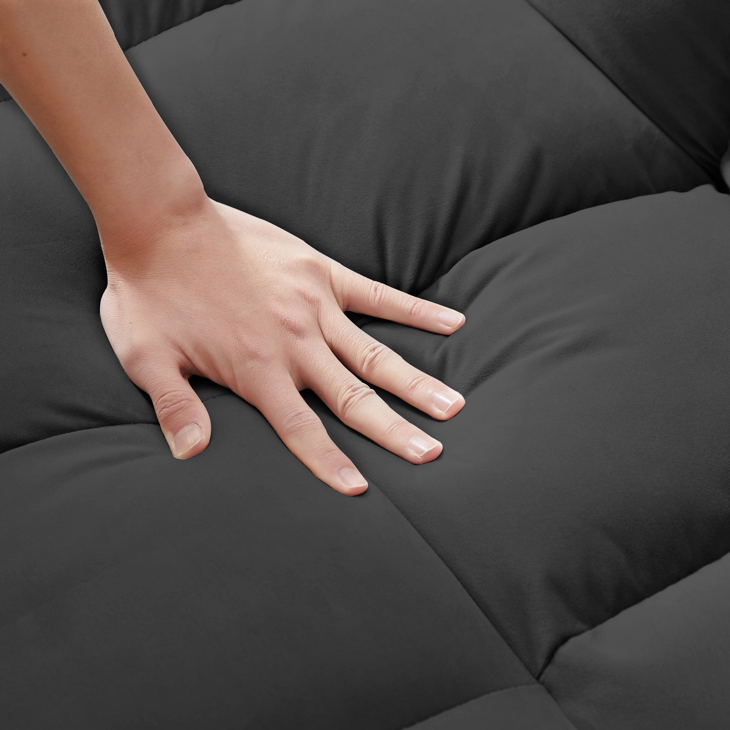 55.2 Velvet 2-in-1 Convertible Sofa Bed with Adjustable Backrest
