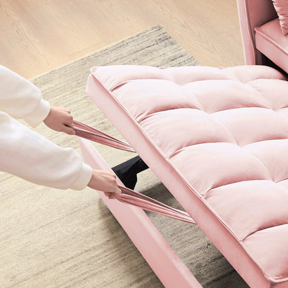 55.2 Velvet 2-in-1 Convertible Sofa Bed with Adjustable Backrest