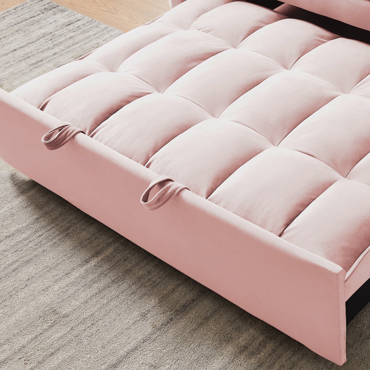 55.2 Velvet 2-in-1 Convertible Sofa Bed with Adjustable Backrest