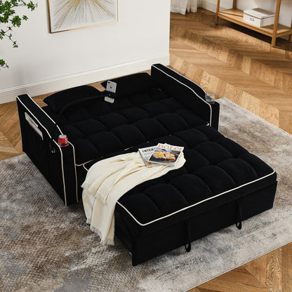 55.51 inch versatile foldable sofa bed in 3 lengths