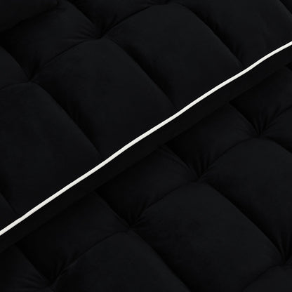 55.51 Velvet 2 Seater Sleeper Sofa with Adjustable Back, USB Port, Ashtray, Swivel Phone Stand, and 2 Pillows
