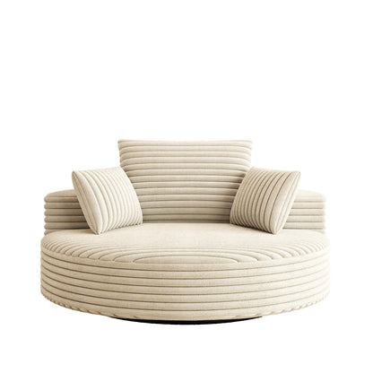 55L Corduroy Chenille Foam Single Swivel Chair, Fluffy Modern Sleeper, 360 Degree Swivel Chair, Lounge and Projection Room