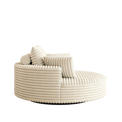 55L Corduroy Chenille Foam Single Swivel Chair, Fluffy Modern Sleeper, 360 Degree Swivel Chair, Lounge and Projection Room