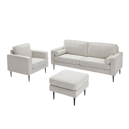 56.69 High-Tech Fabric Upholstered Sofa with 2 Pillows for Living Room