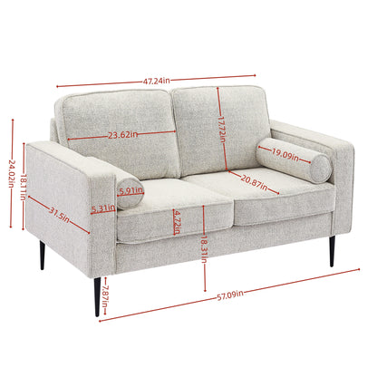56.69 High-Tech Fabric Upholstered Sofa with 2 Pillows for Living Room