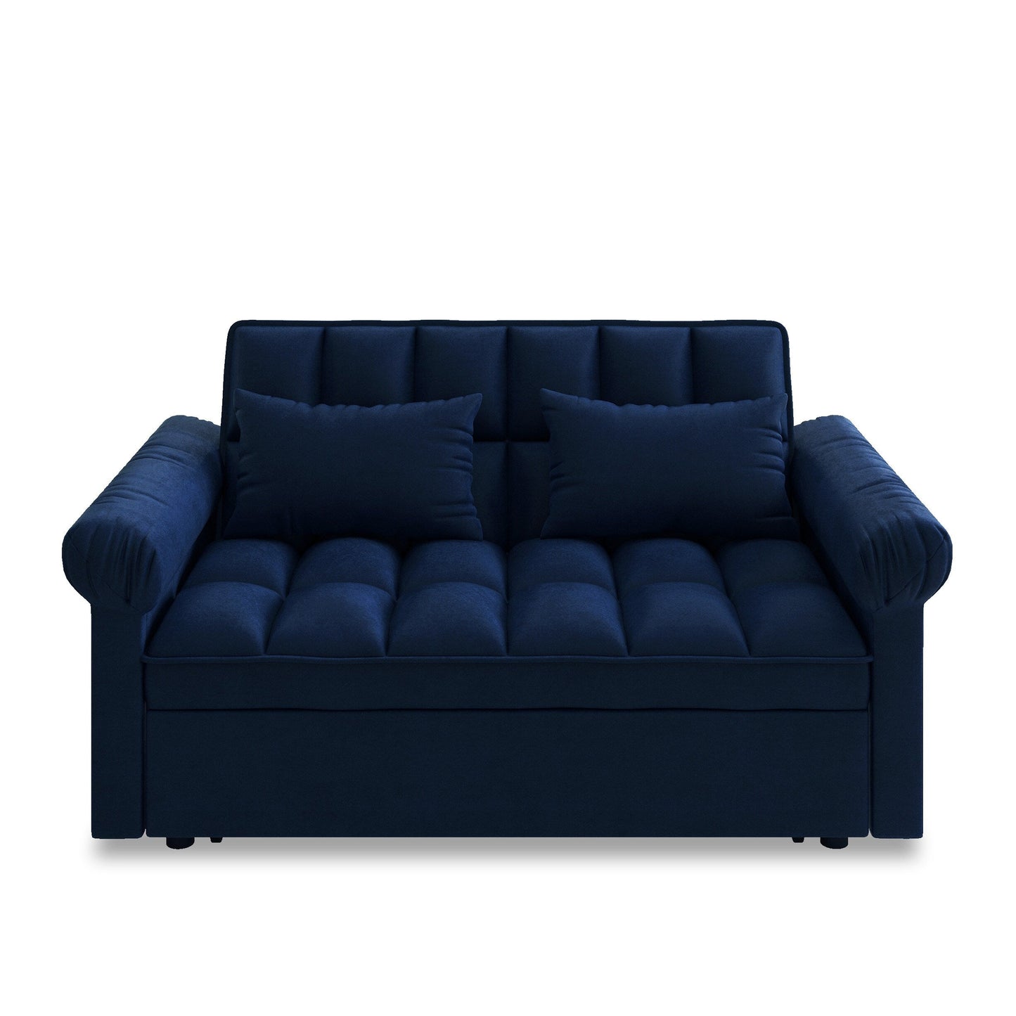 56 Foam 2-Seater Sofa Bed with Pull-Out Sleeper and Adjustable Backrest