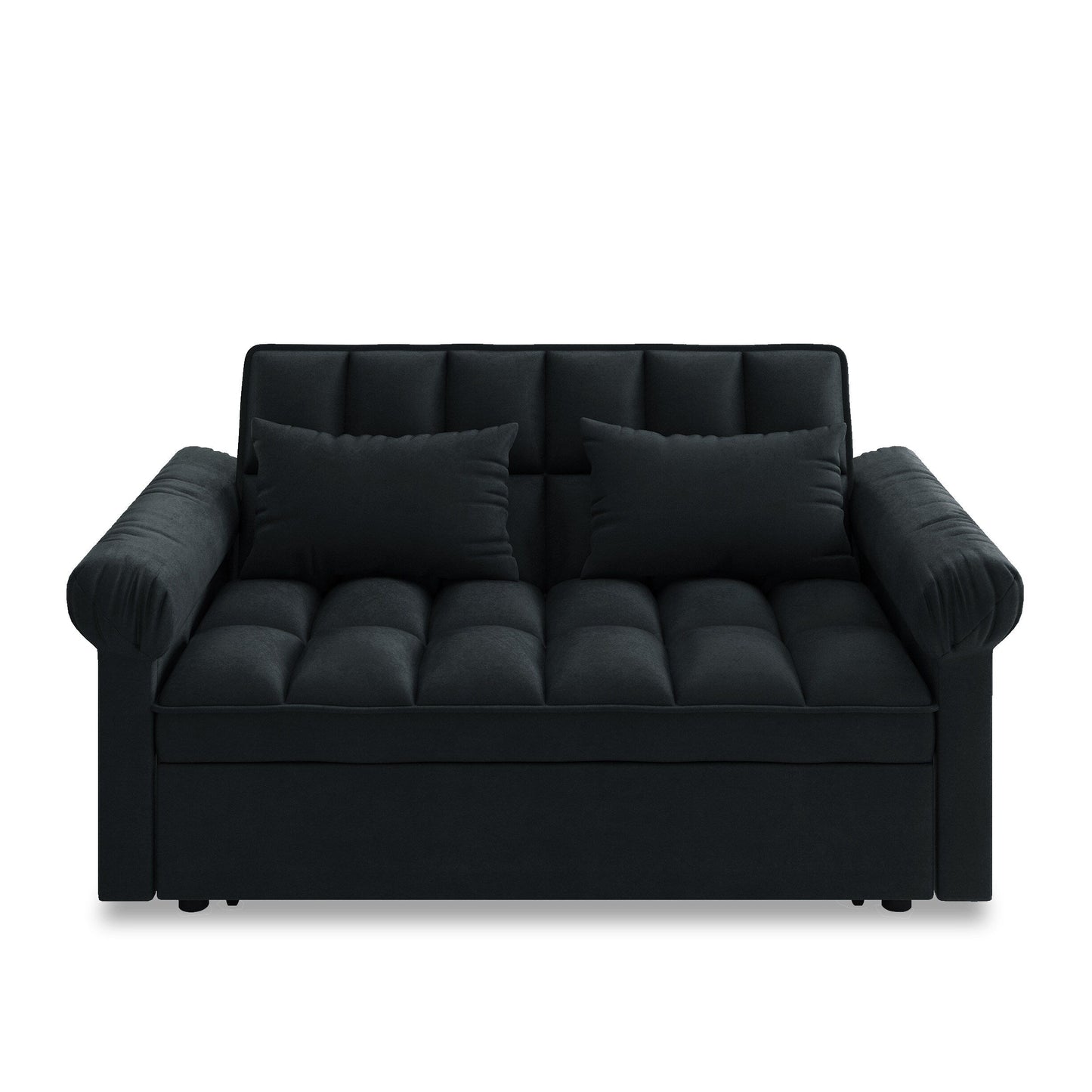 56 Foam 2-Seater Sofa Bed with Pull-Out Sleeper and Adjustable Backrest