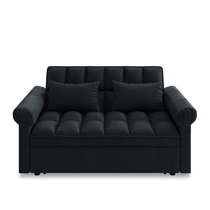 56 Foam 2-Seater Sofa Bed with Pull-Out Sleeper and Adjustable Backrest