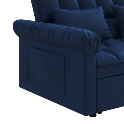 56 Foam 2-Seater Sofa Bed with Pull-Out Sleeper and Adjustable Backrest