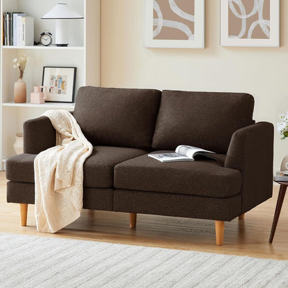 56 Mid Century Loveseat Sofa - Upholstered 2-Seater Small Couch for Living Room, Bedroom & Apartment, Space Saving Design