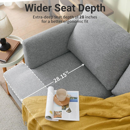 56 Mid Century Loveseat Sofa - Upholstered 2-Seater Small Couch for Living Room, Bedroom & Apartment, Space Saving Design