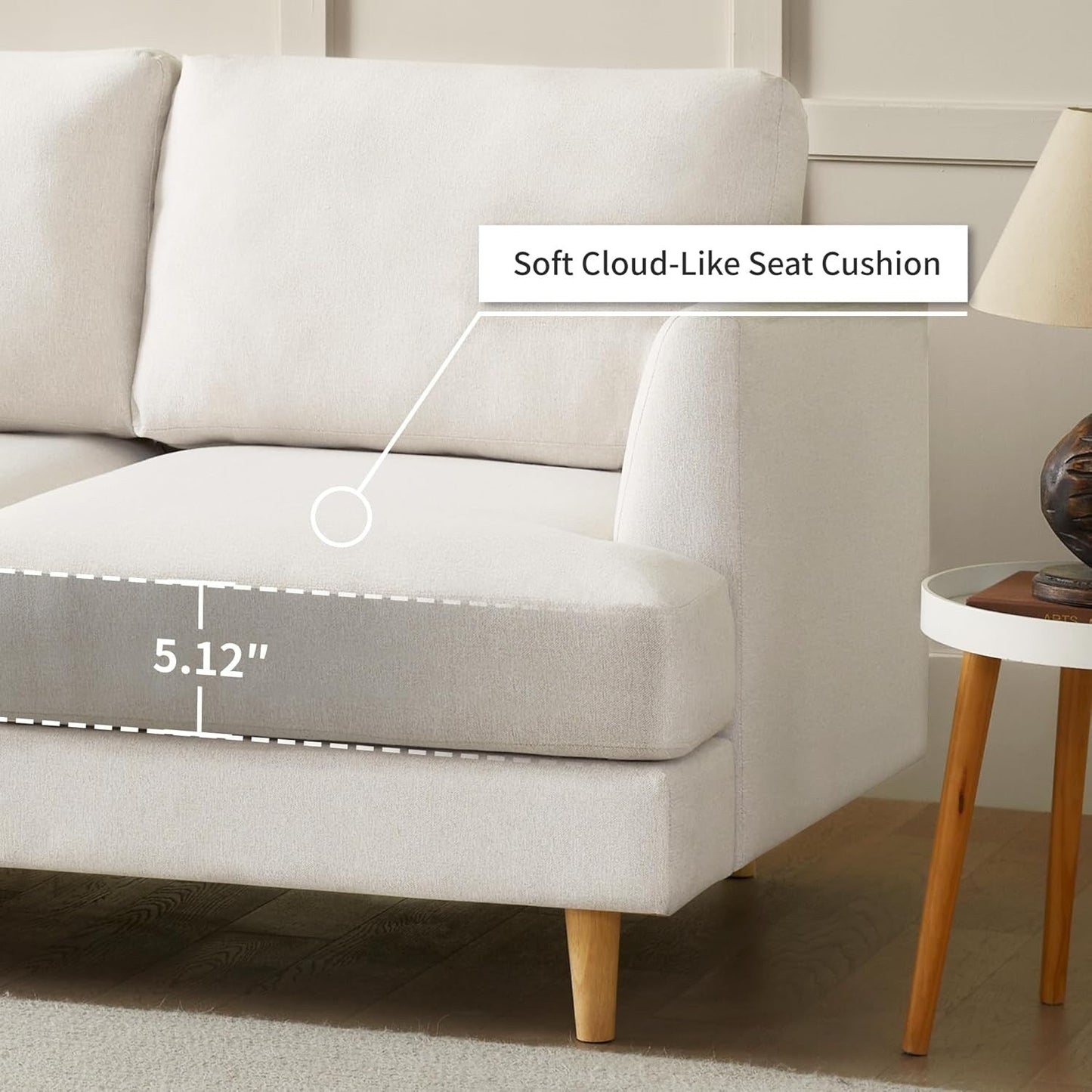 56 Mid Century Loveseat Sofa - Upholstered 2-Seater Small Couch for Living Room, Bedroom & Apartment, Space Saving Design