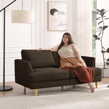 56 Mid Century Loveseat Sofa - Upholstered 2-Seater Small Couch for Living Room, Bedroom & Apartment, Space Saving Design