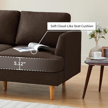 56 Mid Century Loveseat Sofa - Upholstered 2-Seater Small Couch for Living Room, Bedroom & Apartment, Space Saving Design