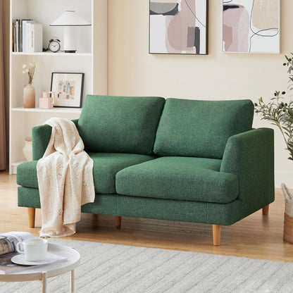 56 Mid Century Loveseat Sofa - Upholstered 2-Seater Small Couch for Living Room, Bedroom & Apartment, Space Saving Design