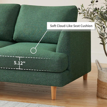 56 Mid Century Loveseat Sofa - Upholstered 2-Seater Small Couch for Living Room, Bedroom & Apartment, Space Saving Design