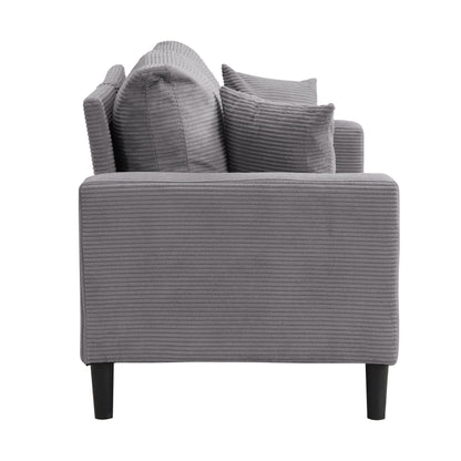 57 inch High Resilience Loveseat Wooden Frame 2 Seat Comfy Small Space Modern Upholstered Light Gray