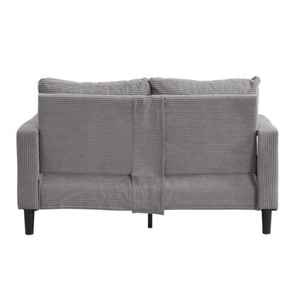 57 inch High Resilience Loveseat Wooden Frame 2 Seat Comfy Small Space Modern Upholstered Light Gray