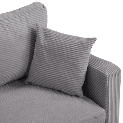 57 inch High Resilience Loveseat Wooden Frame 2 Seat Comfy Small Space Modern Upholstered Light Gray