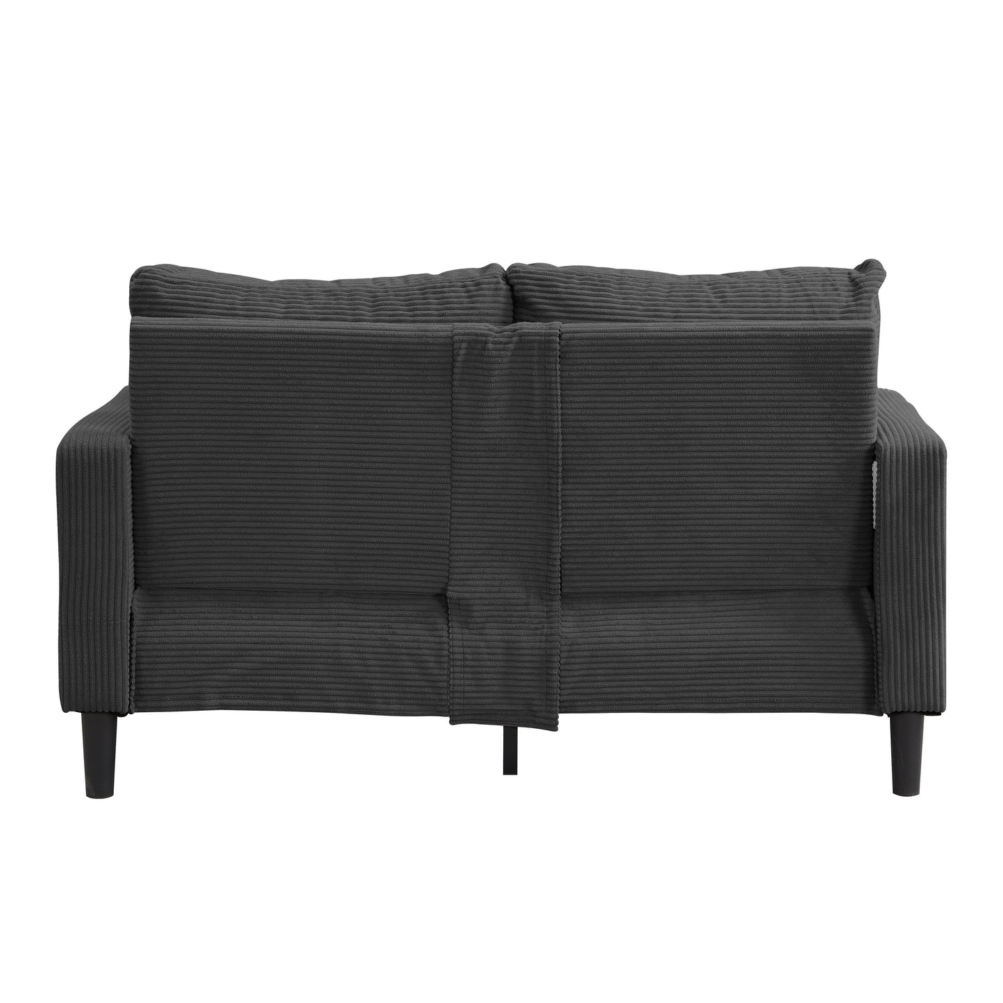 57.9 Corduroy Loveseat Sofa with Wooden Frame, High-Resilience Sponge, and Space-Saving Design