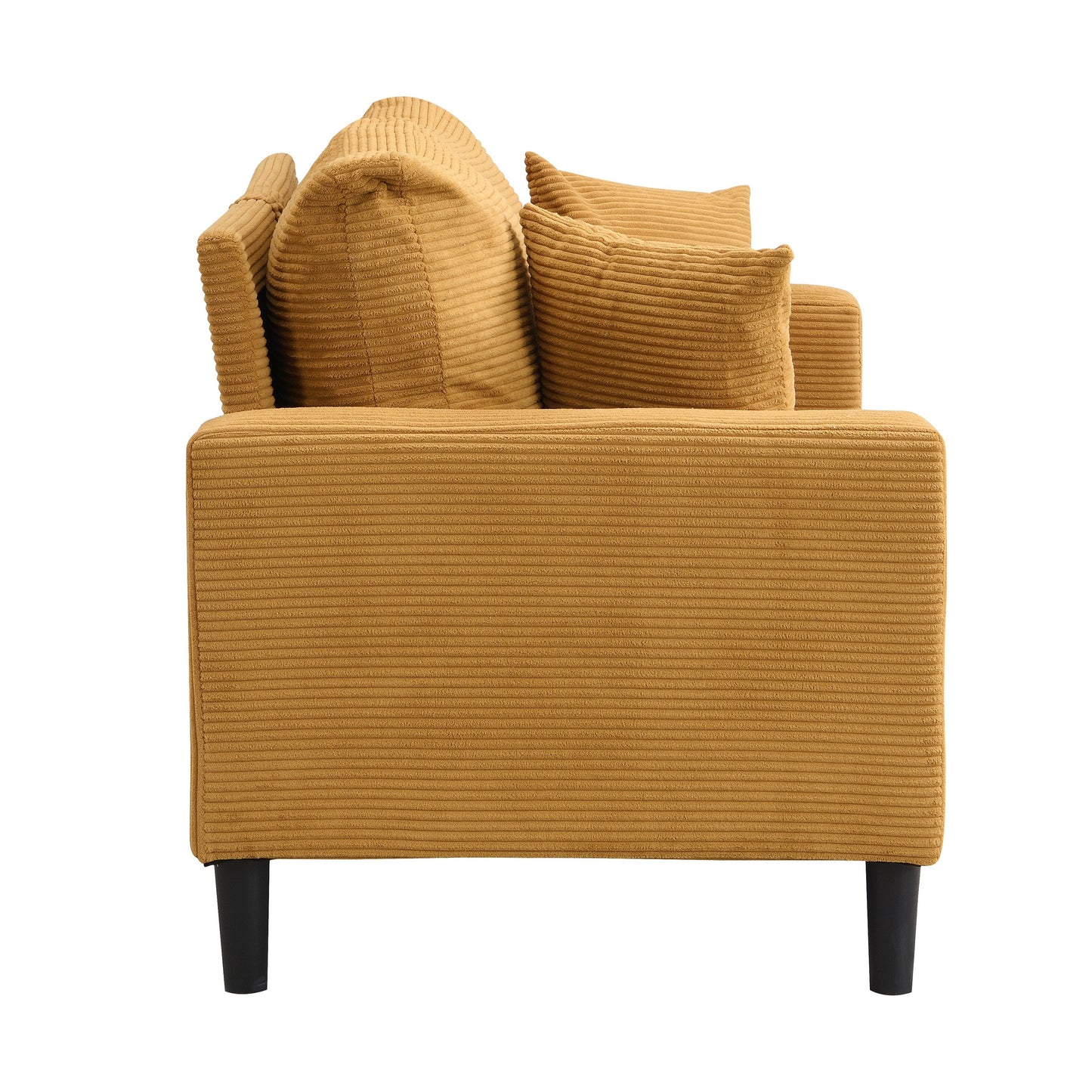 57.9 Corduroy Loveseat Sofa with Wooden Frame, High-Resilience Sponge, and Space-Saving Design