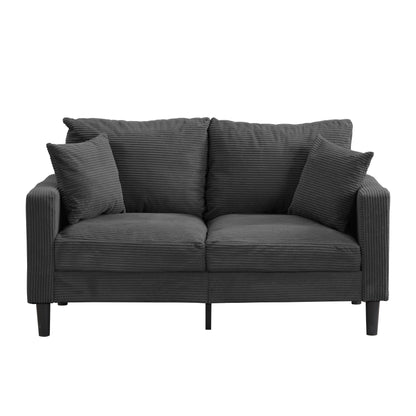 Modern Upholstered Sofa with 2 Pillows and High Density Foam Cushion, Wooden Frame for Home Lounge Area and Office