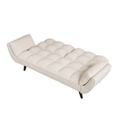 57 Velvet 2 Seater Convertible Sofa with Adjustable Backrest and Armrests for Compact Living Spaces
