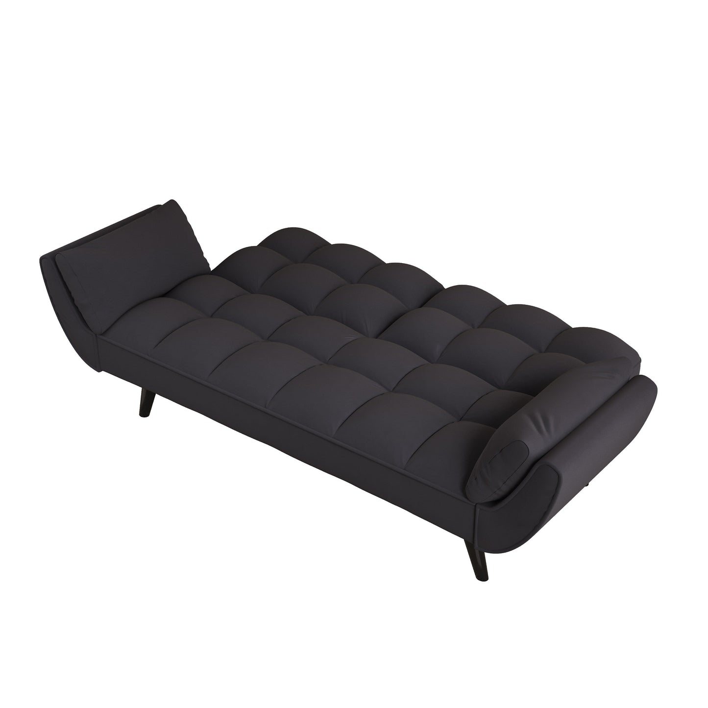 57 Velvet 2 Seater Convertible Sofa with Adjustable Backrest and Armrests for Compact Living Spaces