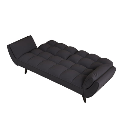 57 Velvet 2 Seater Convertible Sofa with Adjustable Backrest and Armrests for Compact Living Spaces