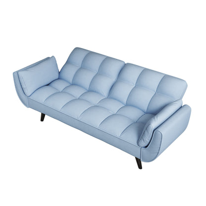 57 Velvet 2 Seater Convertible Sofa with Adjustable Backrest and Armrests for Compact Living Spaces