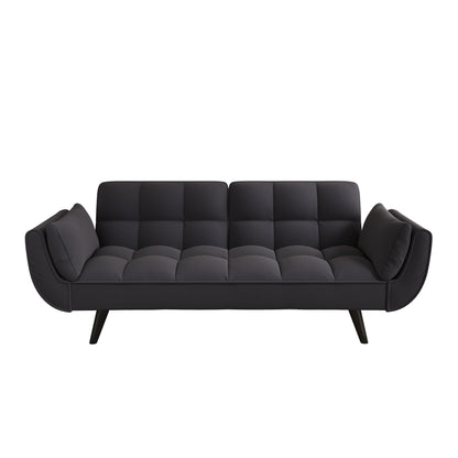 57 Velvet 2 Seater Convertible Sofa with Adjustable Backrest and Armrests for Compact Living Spaces