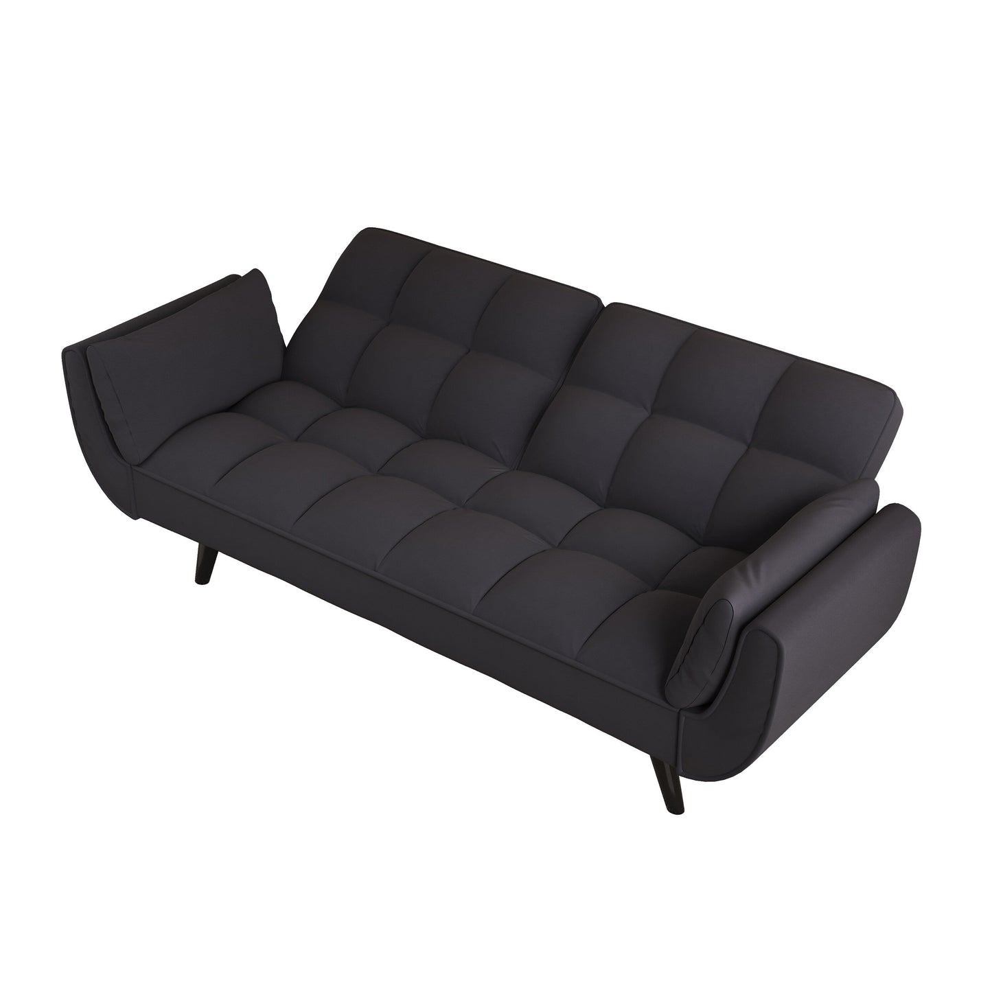 57 Velvet 2 Seater Convertible Sofa with Adjustable Backrest and Armrests for Compact Living Spaces