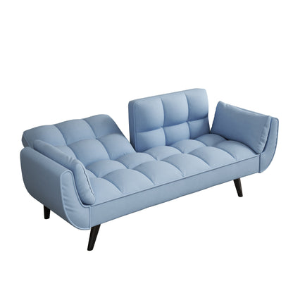 57 Velvet 2 Seater Convertible Sofa with Adjustable Backrest and Armrests for Compact Living Spaces