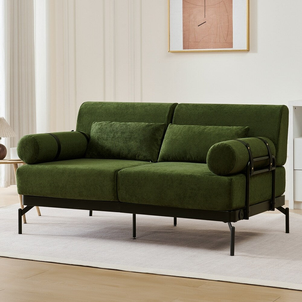 59 Inch Sofa Couch 2-Seater Sofa with Flexible USB Ports