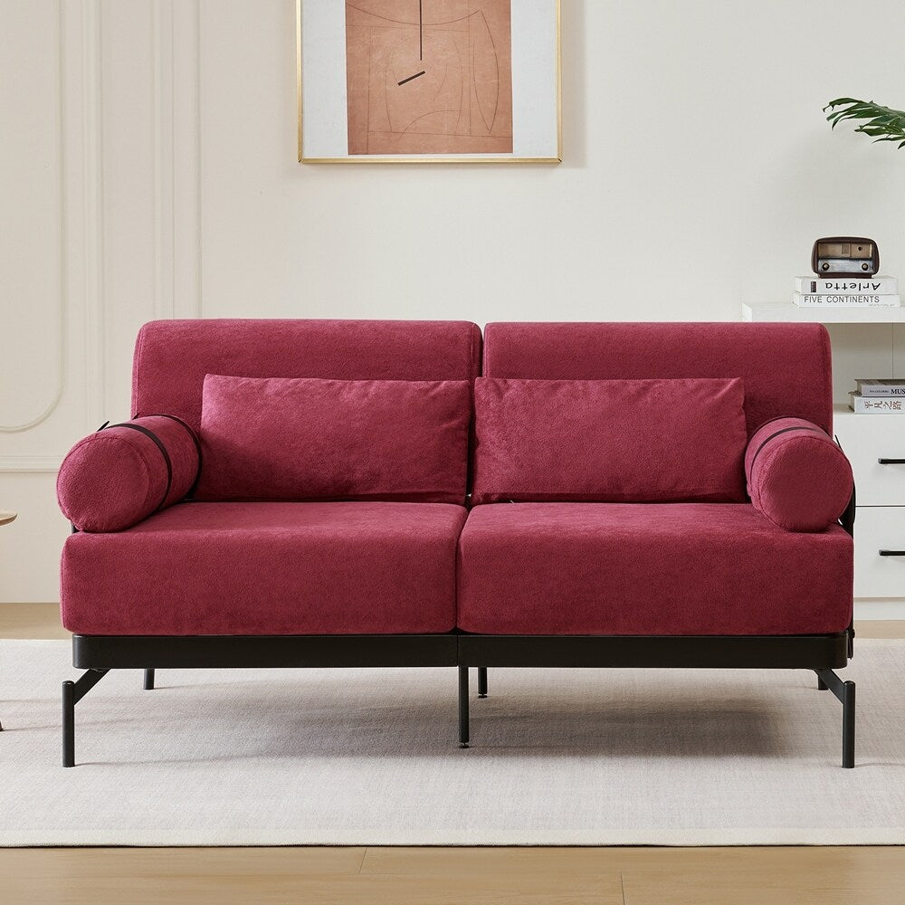 59 Inch Sofa Couch 2-Seater Sofa with Flexible USB Ports