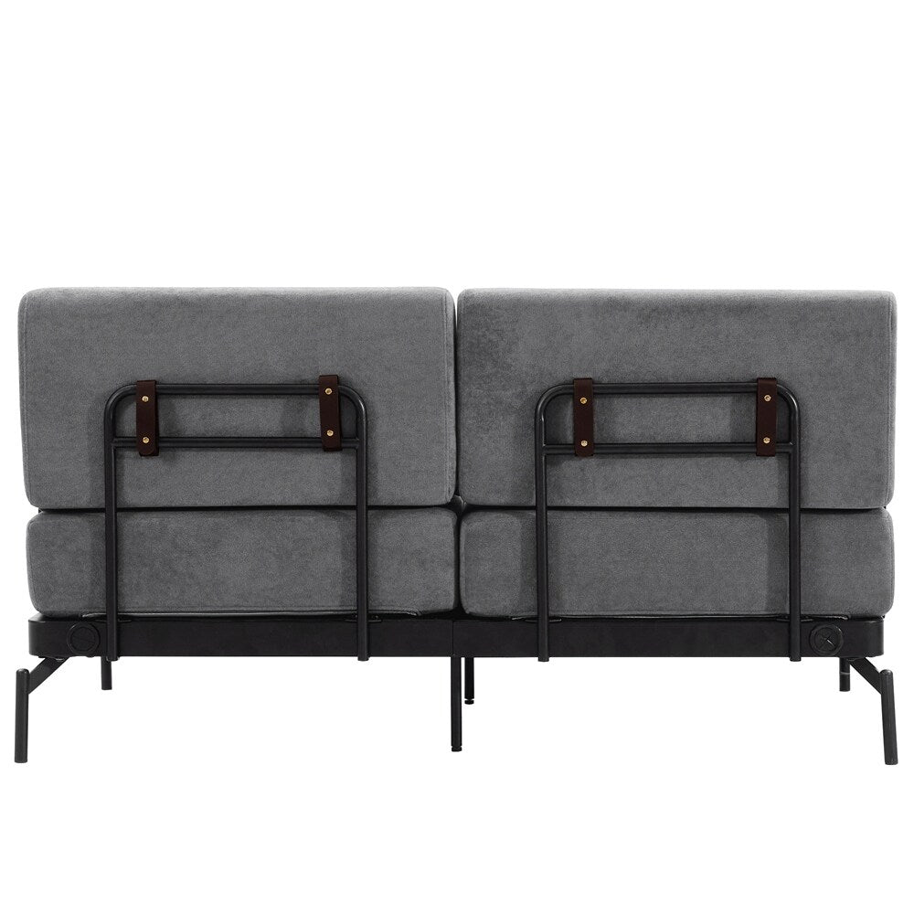 59 Inch Sofa Couch 2-Seater Sofa with Flexible USB Ports