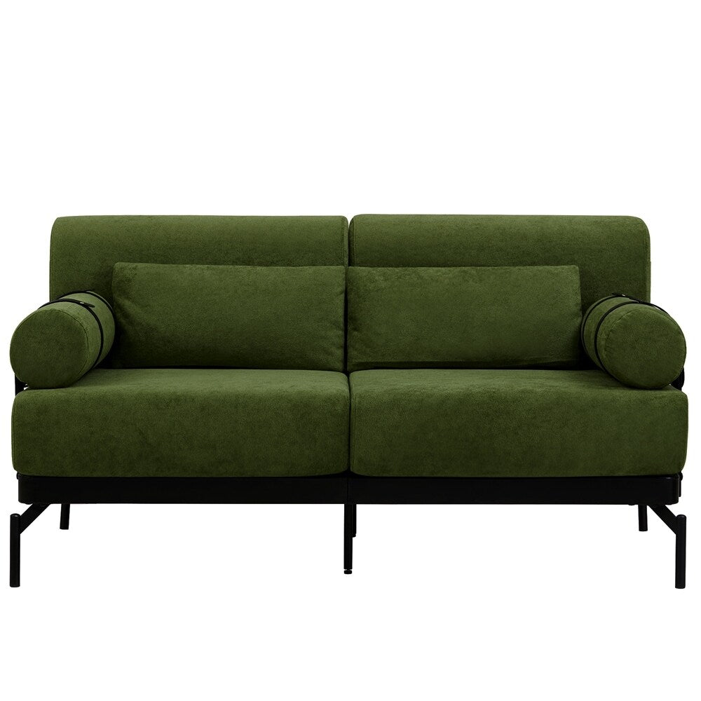 59 Inch Sofa Couch 2-Seater Sofa with Flexible USB Ports