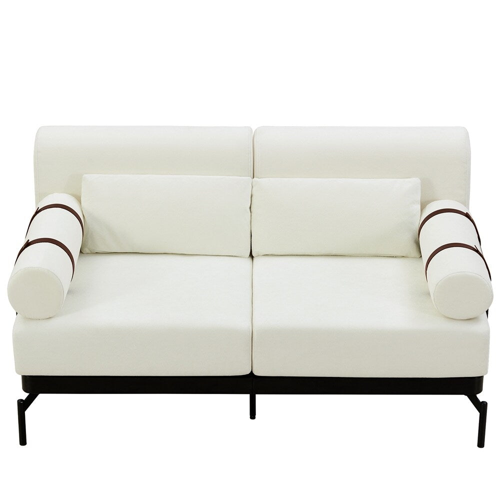 59 Inch Sofa Couch 2-Seater Sofa with Flexible USB Ports
