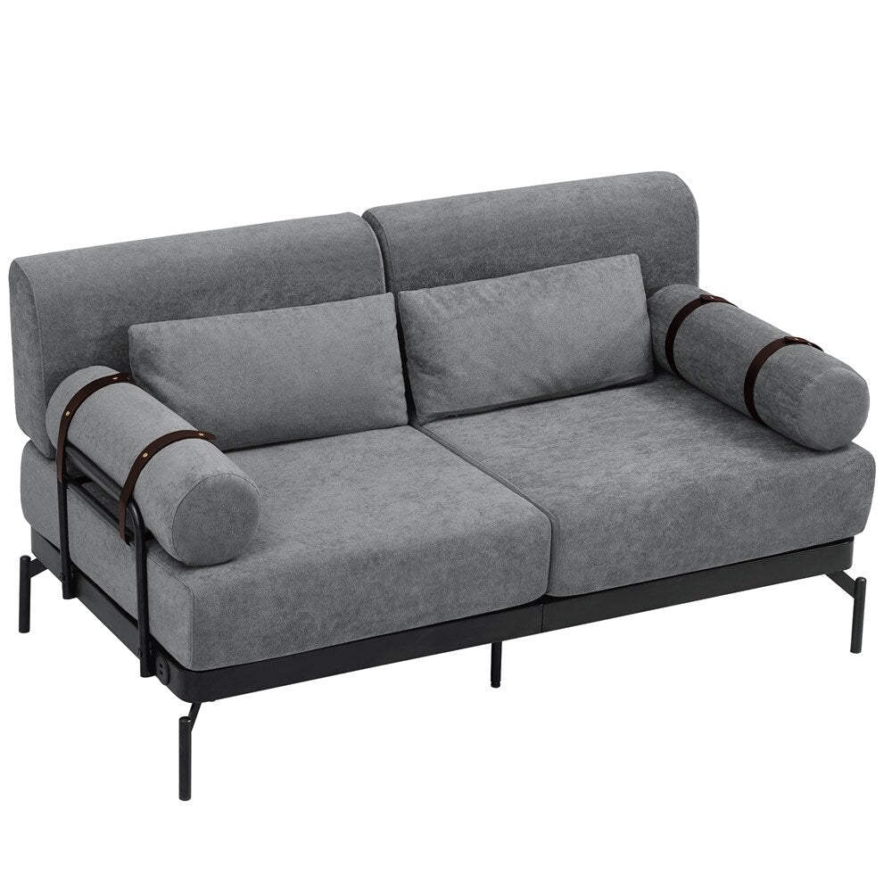 59 Inch Sofa Couch 2-Seater Sofa with Flexible USB Ports