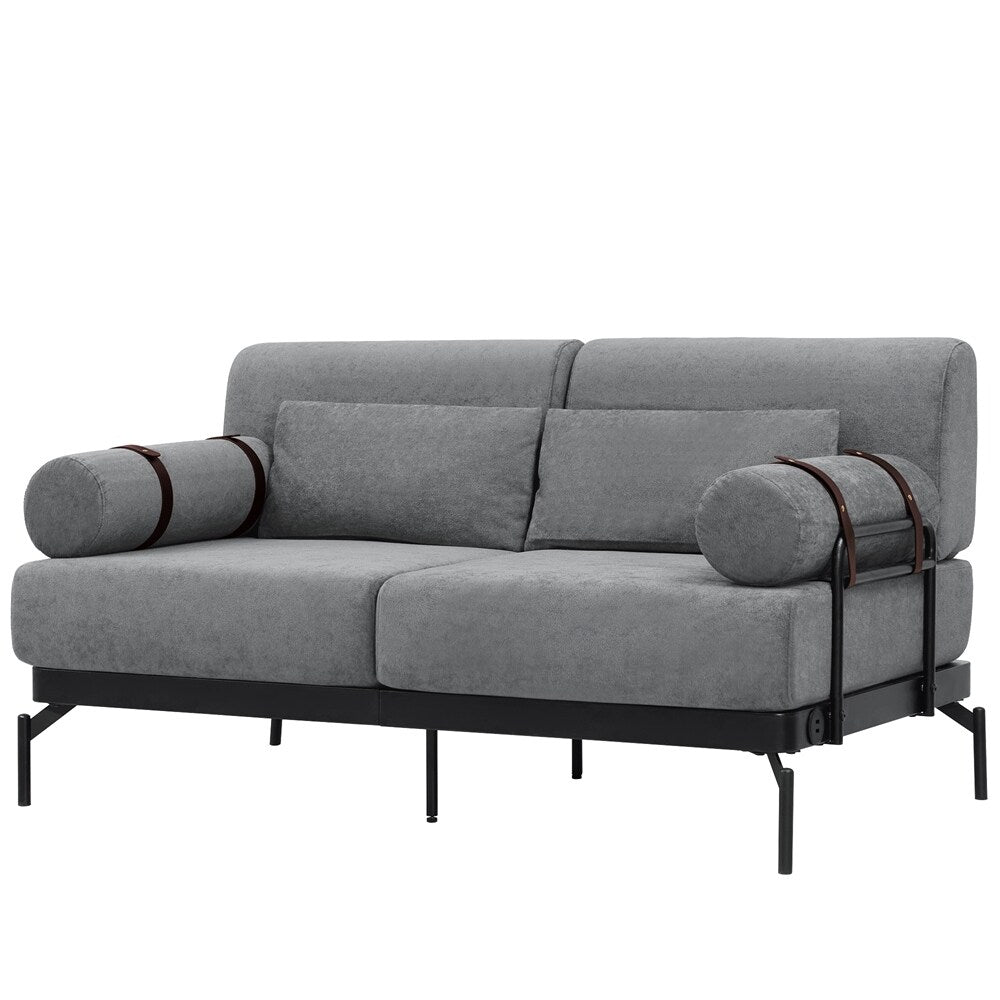 59 Inch Sofa Couch 2-Seater Sofa with Flexible USB Ports