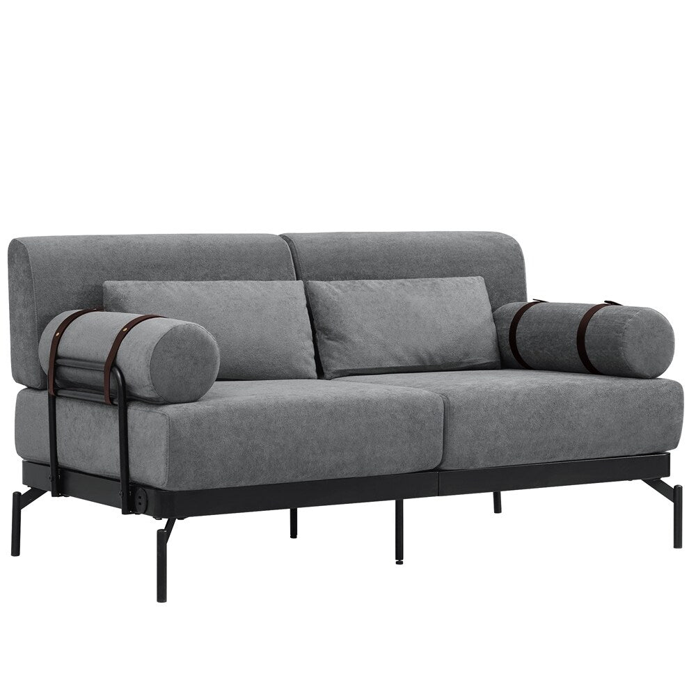 59 Inch Sofa Couch 2-Seater Sofa with Flexible USB Ports