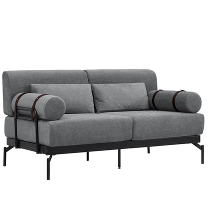 59 Inch Sofa Couch 2-Seater Sofa with Flexible USB Ports