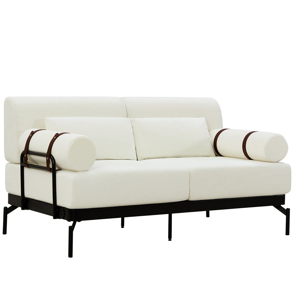 59 Inch Sofa Couch 2-Seater Sofa with Flexible USB Ports